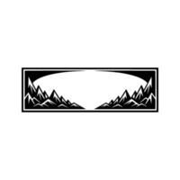 Dramatic Mountainscape Emblem, Minimalist vector
