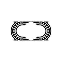 Geometric Deco Emblem, Minimalist , Circular Motif - Abstract vector