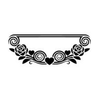 Elegant Floral Border, Vintage , Romantic Motif - Scroll vector
