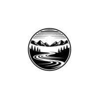 Serene Mountain Vista - Emblem of Adventure vector