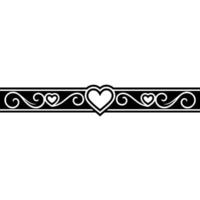 Elegant Heart Border, Vintage Romance Illustration - Subtle vector
