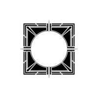 Geometric Deco Frame, Minimalist , Circular Motif - Symmetry vector