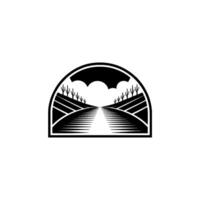 Serene River Vista Emblem of Tranquility and Journey vector