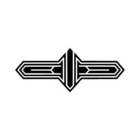 Geometric Arrowhead Emblem, Art Deco Style - Retro vector