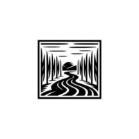 Serene Forest Path - Emblem of Exploration Tranquility vector