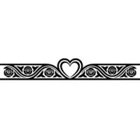 Elegant Floral Border, Romantic Heart Motif, Vintage - Ornament vector