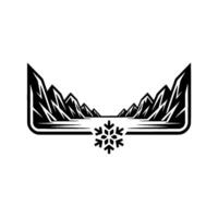 Winter Mountain Silhouette, Frozen Reflection vector