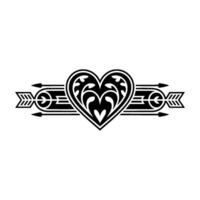 Intricate Heart Ornament, Vintage Style, Decorative Border vector