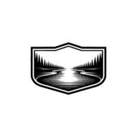 Mountain Vista Emblem - Serene Wilderness Symbol vector