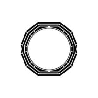 Geometric Circle Frame, Minimalist , Abstract Pattern - Octagon vector