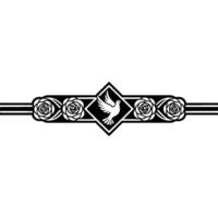 Elegant Dove Rose Border, Vintage Style Emblem vector