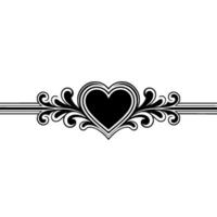 Elegant Heart Ornament, Vintage Decorative Border - Division vector