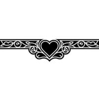 Elegant Heart Border, Vintage , Decorative Element - Art vector