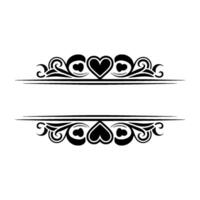 Elegant Heart Border, Vintage Element - Hearts, Love vector