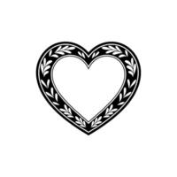 Elegant Heart Frame, Botanical Ornamentation, Vintage - Leaves vector