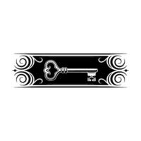 Vintage Key with Ornate Border Symbol of Access and Legacy vector