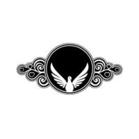 Elegant Dove Emblem, Vintage Style, Peace Harmony Symbol vector