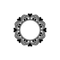 Elegant Heart Frame, Minimalist , Circular Ornamentation vector