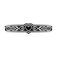 Intricate Celtic Border, Heart Motif, Decorative Element - Vintage vector