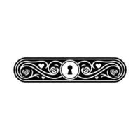 Intricate Keyhole Ornament, Vintage Elegance - Floral vector