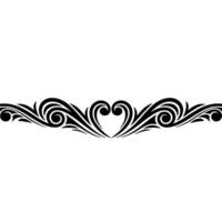Elegant Black Floral Border, Vintage Element - Swirls, Contrast vector