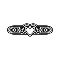 Intricate Heart Ornament, Vintage Style Border - Decorative vector