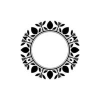 Minimalist Botanical Circle Frame, Elegant - Leaves vector
