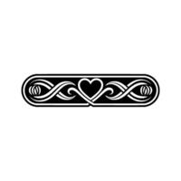 Intricate Celtic Heart Ornament, Vintage - Linear vector