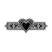 Intricate Heart Border, Vintage Romance Illustration - Classic vector