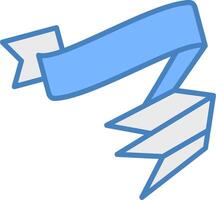 Folded Ribbon High Detail Sketch vector