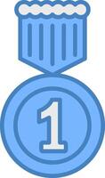 1st Prize Line Filled Blue vector