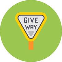 Give Way Sharp Icon Element vector