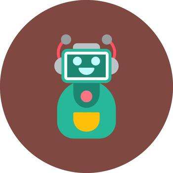Bot Sharp Icon Element vector