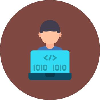 Programmer Clear Line Sketch vector