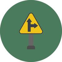 Right Turn Urban Sketch Token vector