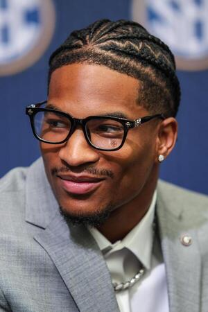 Georgia Bulldogs defensive back Daylen Everette answers questions from the media during SEC Media Days at Omni Atlanta Hotel. editorial_image