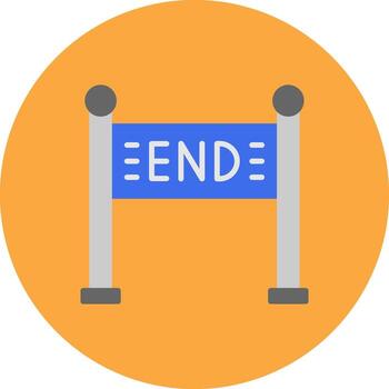 End Flat Shape Mark vector