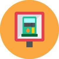 Petrol Station Gradient Grid Emblem vector