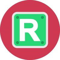 Letter R Subtle Grid Emblem vector