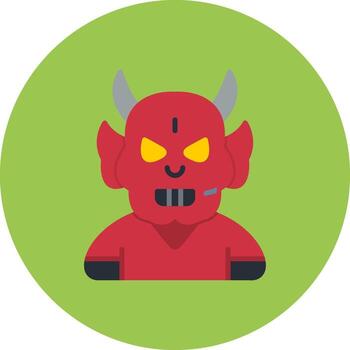 Devil Bold Frame Object vector