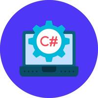 C Sharp Monotone Shape Symbol vector