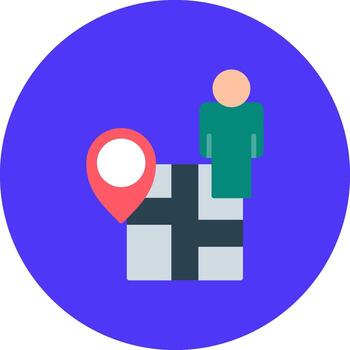 Position Gradient Grid Emblem vector