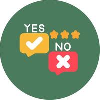 Yes No Refined Line Symbol vector