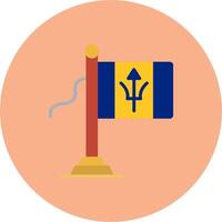 Barbados Flag Tech Sketch Unit vector