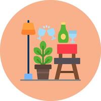 Bar Stool Concept Line Badge vector