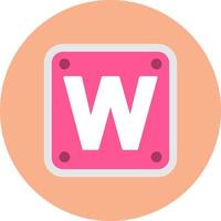 Letter W Simple Badge Piece vector