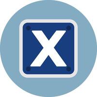 Letter X Balanced Icon Badge vector