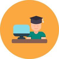 Student Concept Line Badge vector
