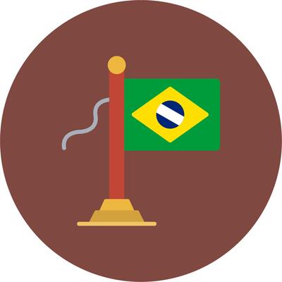 Brazil Flag Urban Sketch Symbol