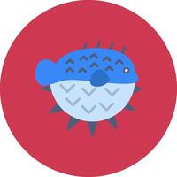Puffer Fish Detailed Line Badge vector